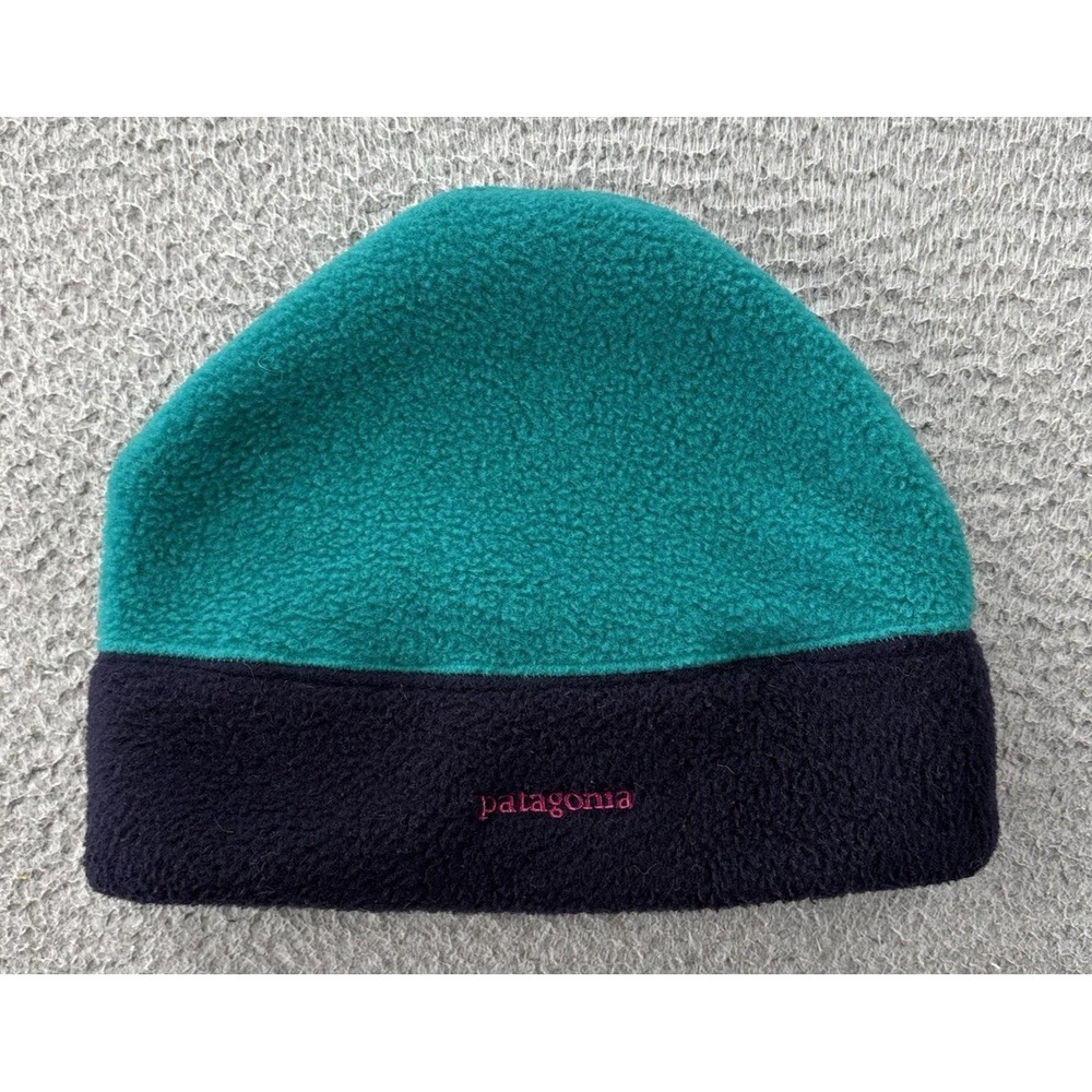 Vintage Patagonia Synchilla Beanie Medium Color Block Fleece Hat Made in USA 90s